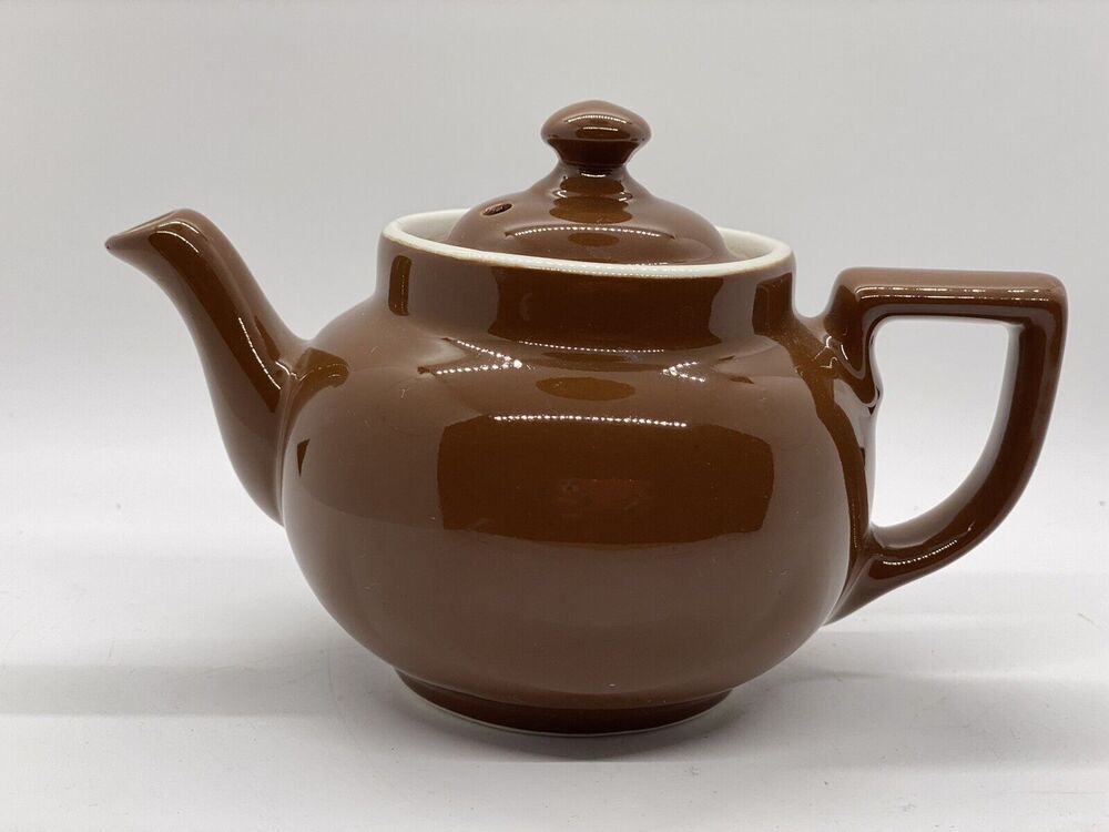 Vintage Hall Pottery Restaurant Brown Teapot Water Pot Individual Coffee Pot